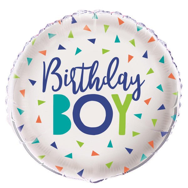 Confetti "Birthday Boy" Foil Balloon 45cm - The Party Marketplace