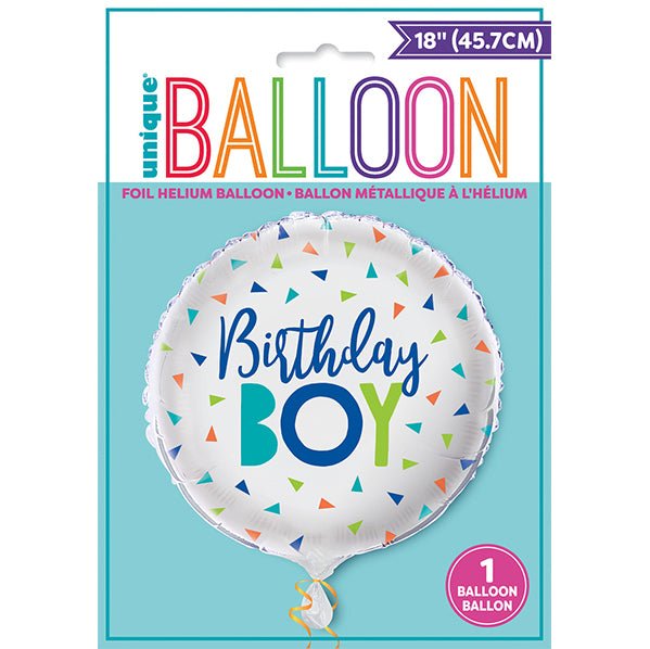 Confetti "Birthday Boy" Foil Balloon 45cm - The Party Marketplace