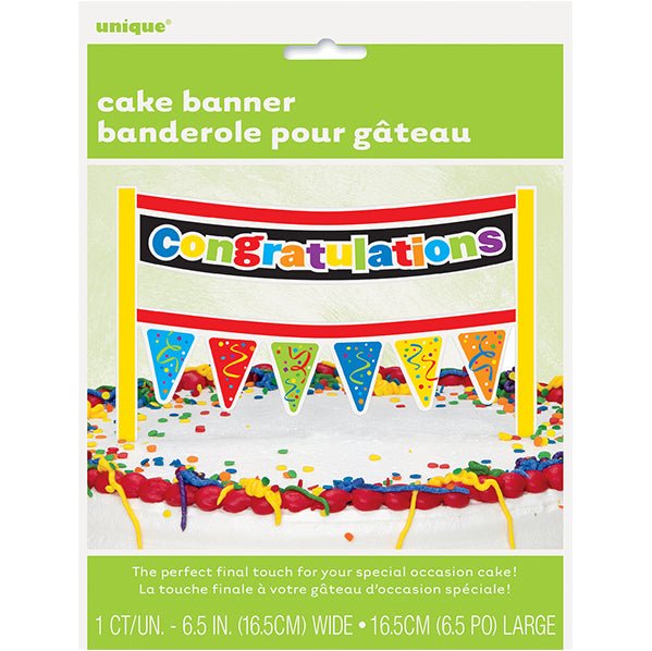 Confetti "Congratulations" Cake Banner (16.5cm) - The Party Marketplace