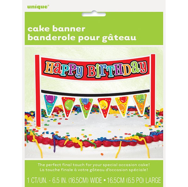 Confetti "Happy Birthday" Cake Banner (16.5cm) - The Party Marketplace