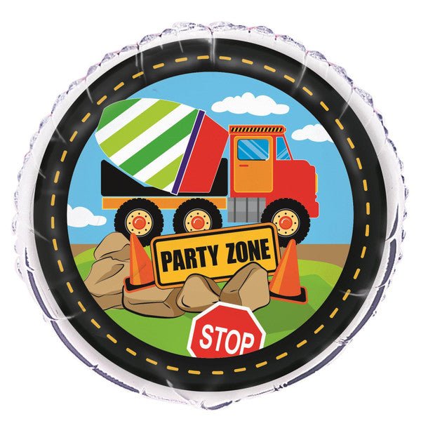 Construction Party Foil Balloon 45cm - The Party Marketplace