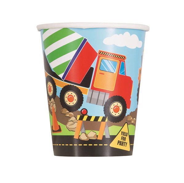 Construction Party Paper Cups 270ml (Pack of 8) - The Party Marketplace
