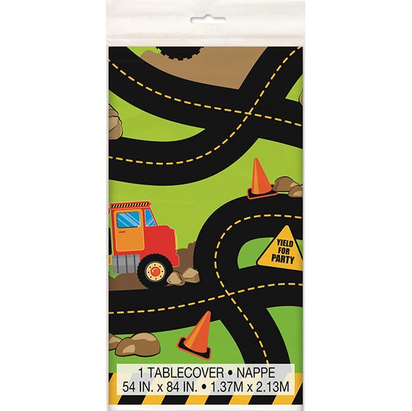 Construction Party Printed Tablecover 137cm x 213cm - The Party Marketplace