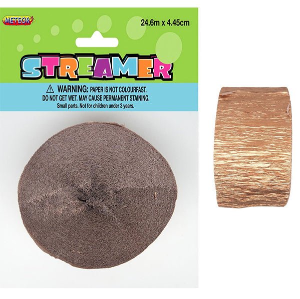 Crepe Streamer - Metallic Rose Gold - The Party Marketplace