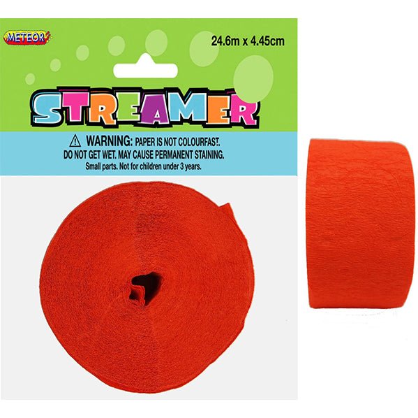 Crepe Streamer - Pumpkin Orange - The Party Marketplace