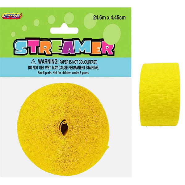 Crepe Streamer - Soft Yellow - The Party Marketplace