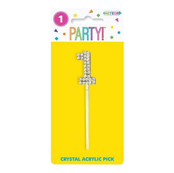 Crystal Acrylic Number Pick - 1 - The Party Marketplace