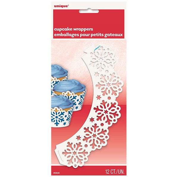 Cupcake Wrappers - Snowflakes (For 12) - The Party Marketplace