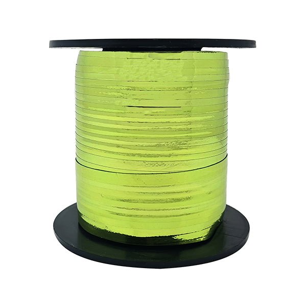 Curling Ribbon Roll - Metallic Lime Green (228m) - The Party Marketplace