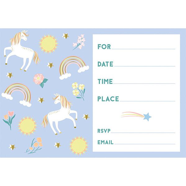 Dainty Unicorn Invitations (Pack of 8) - The Party Marketplace