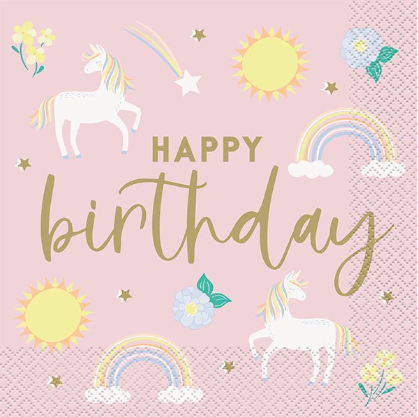 Dainty Unicorn Luncheon Napkins (Pack of 16) - The Party Marketplace
