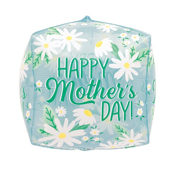 Daisy "Happy Mother's Day" Cube Cello Balloon With Ribbon 40cm - The Party Marketplace