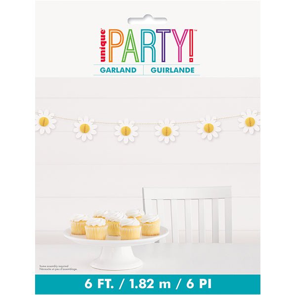 Daisy Honeycomb Garland (1.82m) - The Party Marketplace
