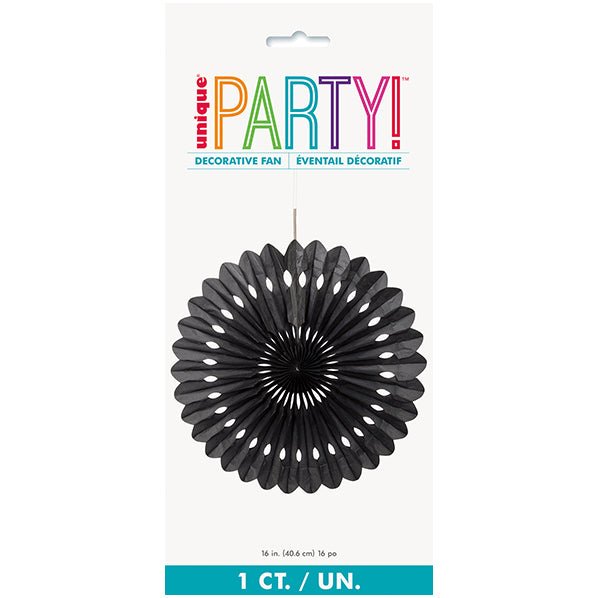 Decorative Fan - Midnight Black 40cm - The Party Marketplace