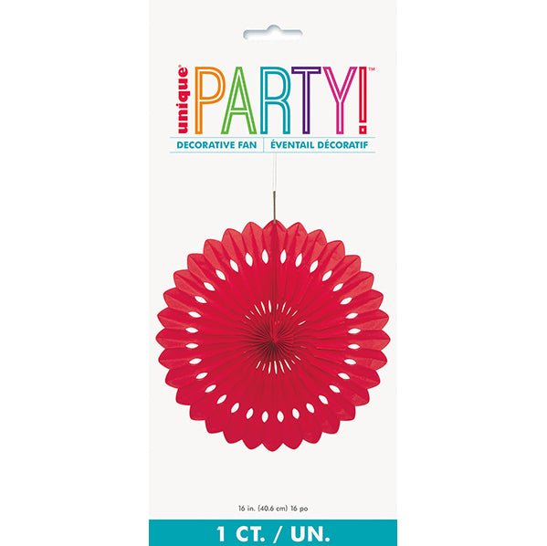 Decorative Fan - Ruby Red 40cm - The Party Marketplace