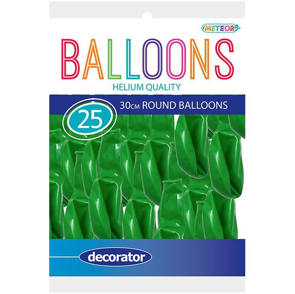 Deep Lime Green Decorator Balloons 30cm (Pack of 25) - The Party Marketplace