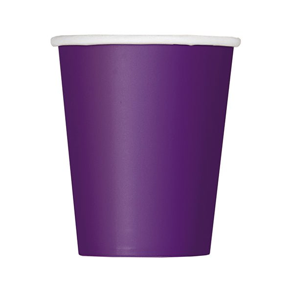 Deep Purple Paper Cups 270ml (Pack of 14) - The Party Marketplace