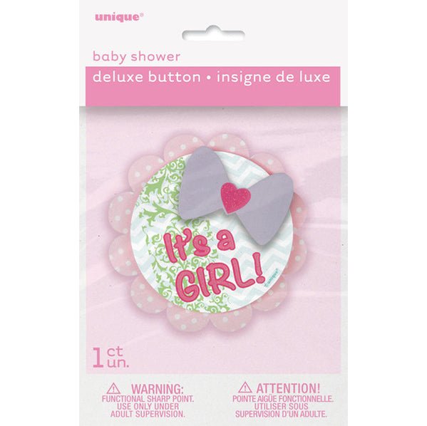 Deluxe Badge - "It's A Girl" Bow - The Party Marketplace