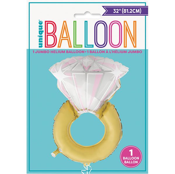 Diamond Ring Shape Foil Balloon 66cm - The Party Marketplace