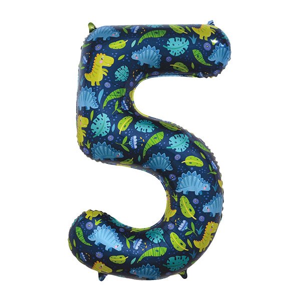 Dino "5" Numeral Foil Balloon (86cm) - The Party Marketplace