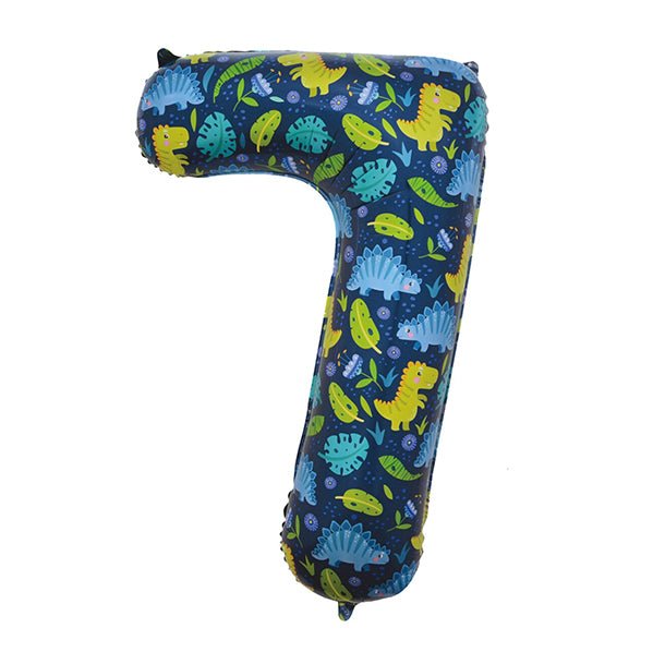 Dino "7" Numeral Foil Balloon (86cm) - The Party Marketplace