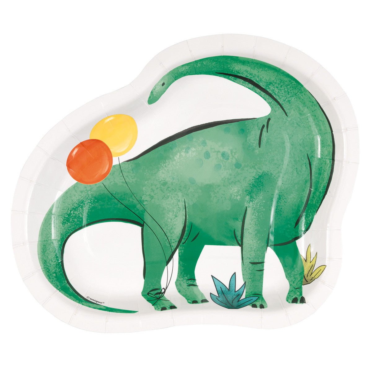 Dinosaur Shaped Paper Plates (Pack of 8) - The Party Marketplace