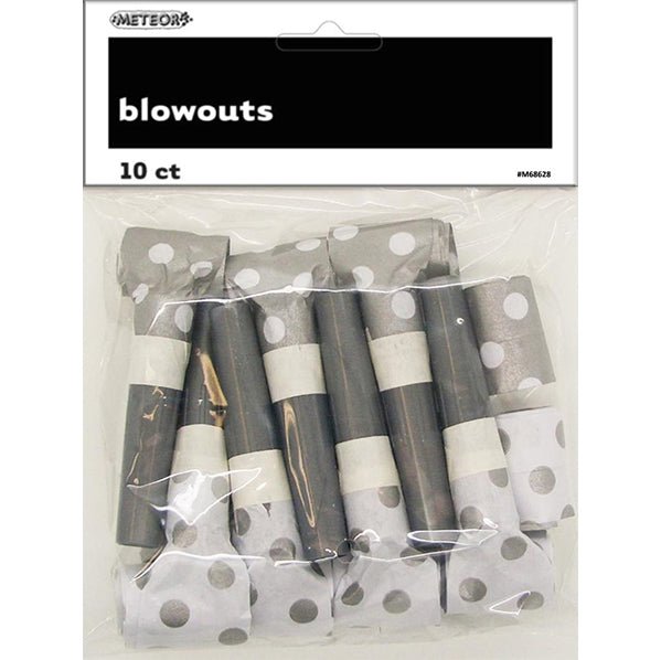 Dots Blowouts - Silver (Pack of 10) - The Party Marketplace