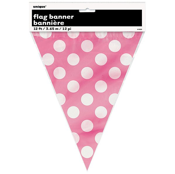Dots Flag Banner - Hot Pink - The Party Marketplace