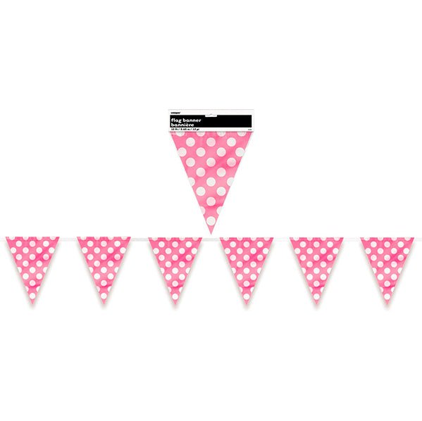 Dots Flag Banner - Hot Pink - The Party Marketplace