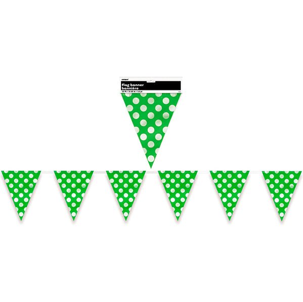 Dots Flag Banner - Lime Green - The Party Marketplace