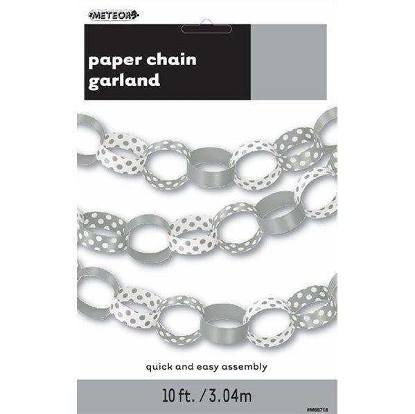 Dots Paper Chain - Silver - The Party Marketplace