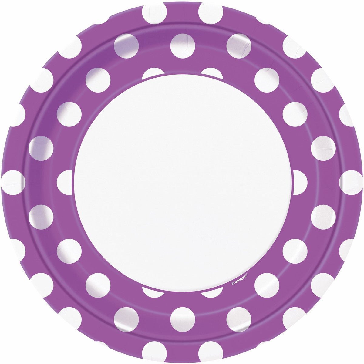 Dots Pretty Purple Paper Plates 23cm (Pack of 8) - The Party Marketplace