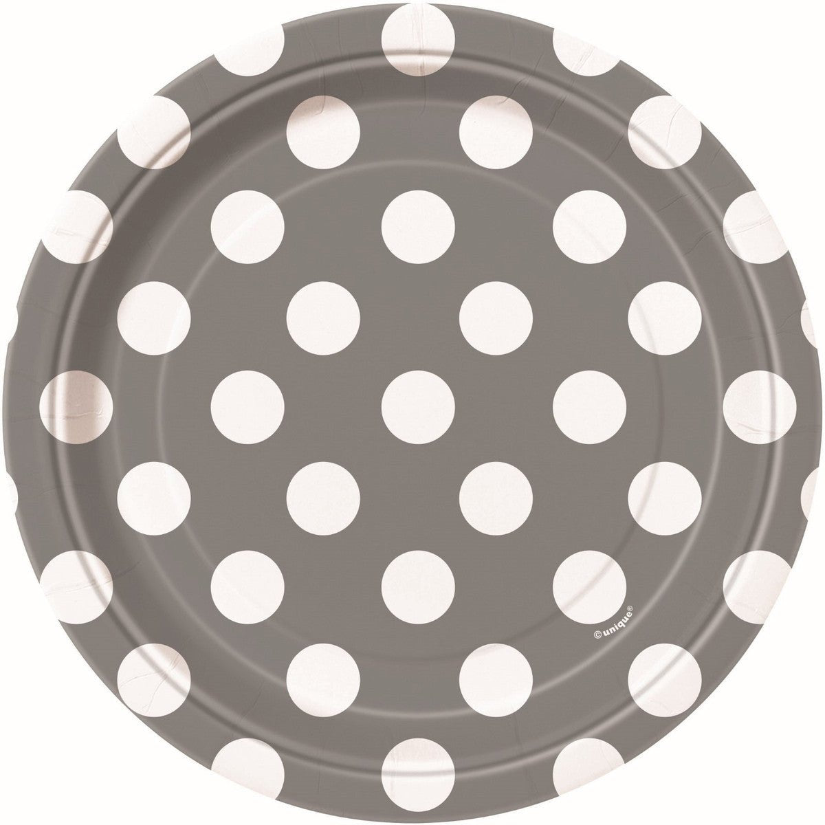 Dots Silver Paper Plates 18cm (Pack of 8) - The Party Marketplace