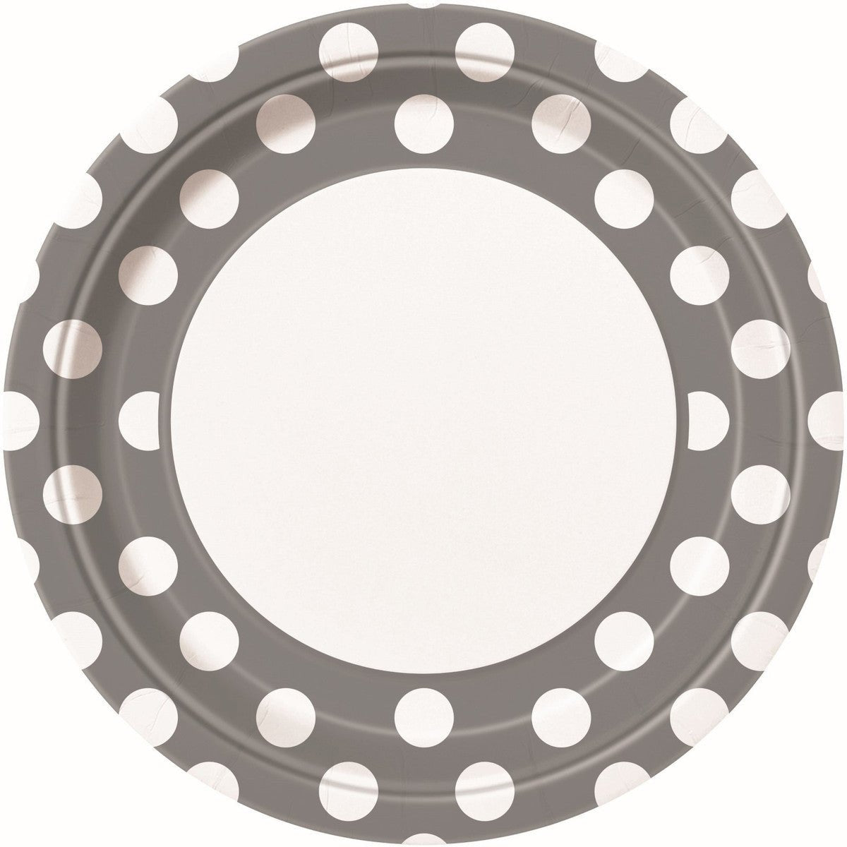 Dots Silver Paper Plates 23cm (Pack of 8) - The Party Marketplace
