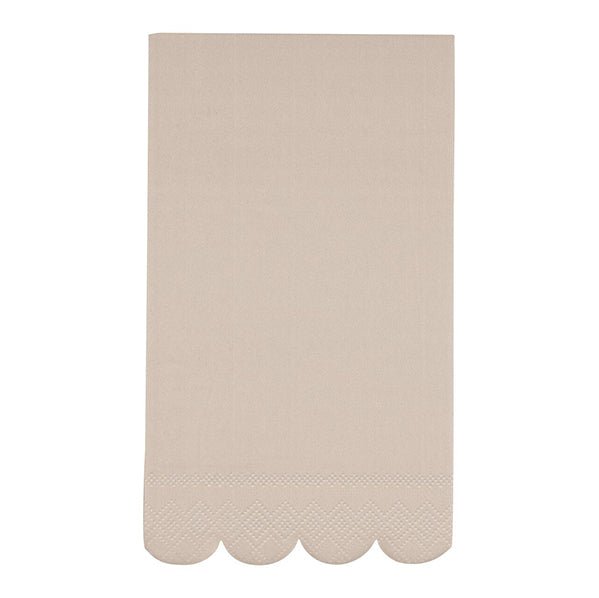 Earthy Brown Scalloped Edge Guest Napkins (Pack of 16) - The Party Marketplace