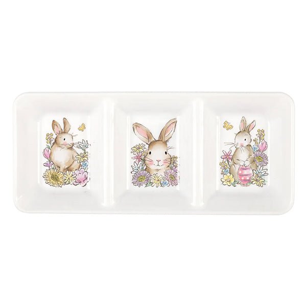 Easter Whimsy Reusable Serving Tray With 3 Sections - The Party Marketplace