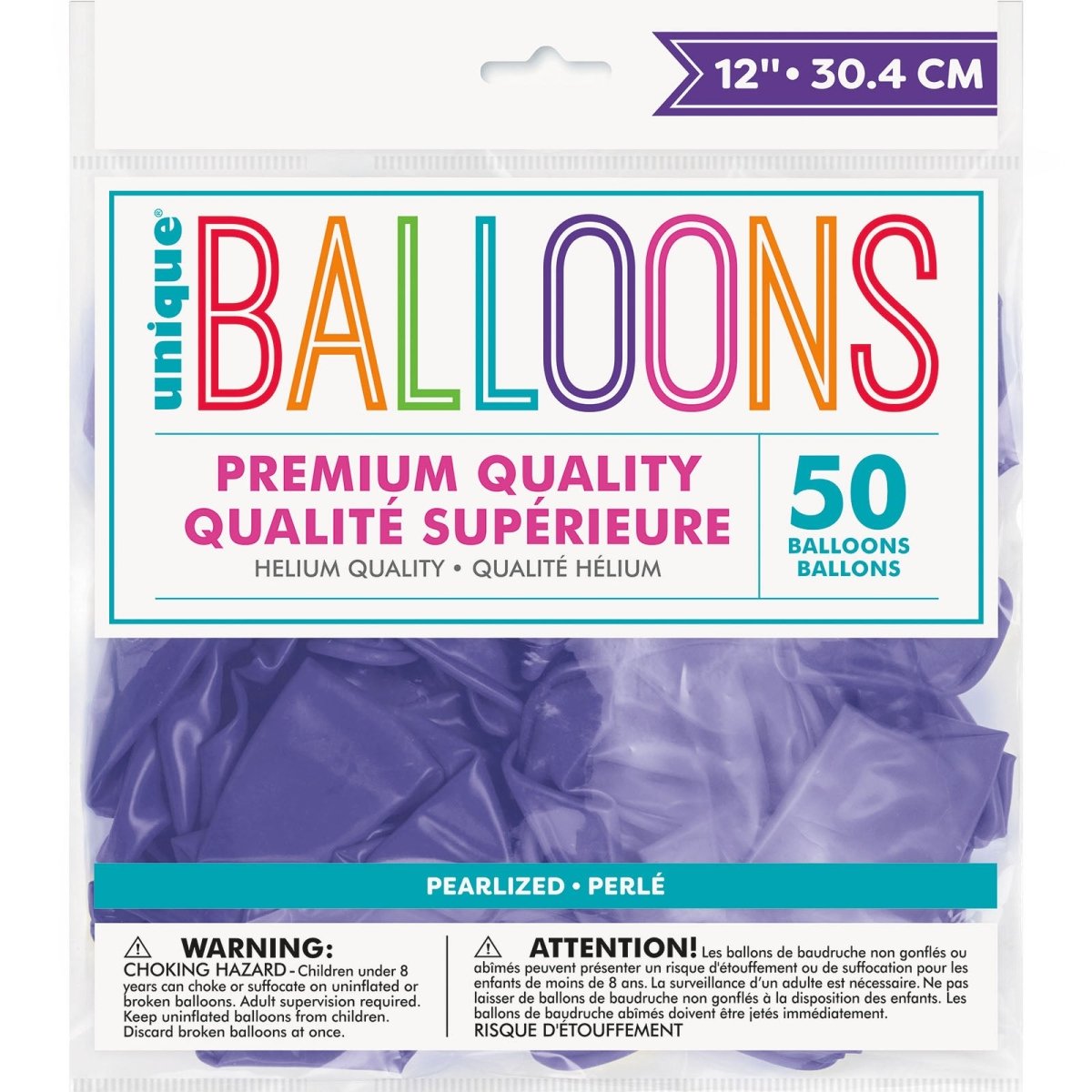 Electric Purple Pearl Premium Balloons 30cm (Pack of 50) - The Party Marketplace