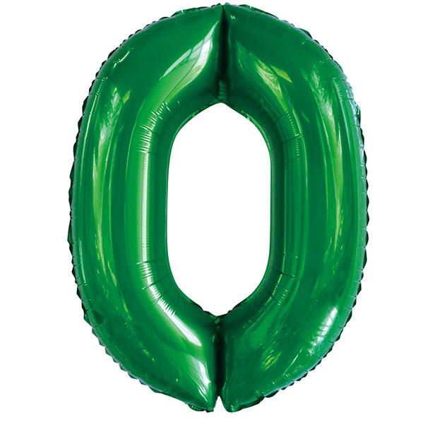 Emerald Green "0" Numeral Foil Balloon (86cm) - The Party Marketplace