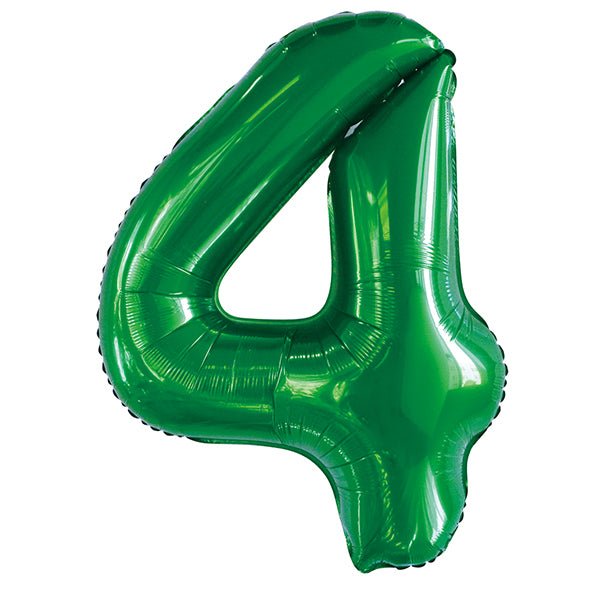 Emerald Green "4" Numeral Foil Balloon (86cm) - The Party Marketplace