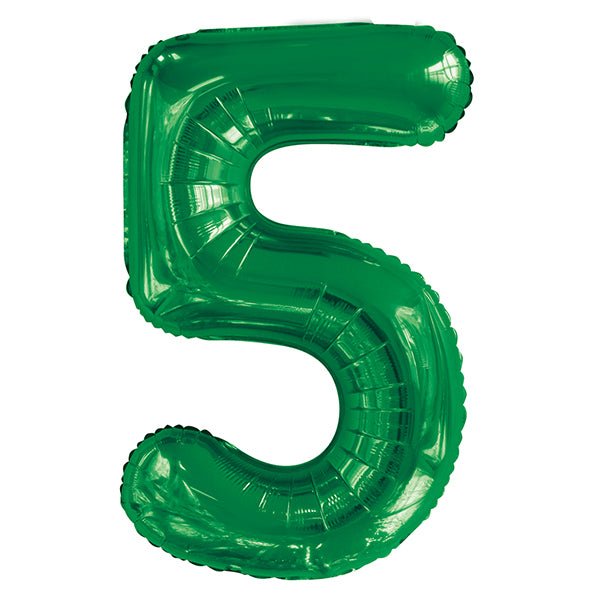 Emerald Green "5" Numeral Foil Balloon (86cm) - The Party Marketplace