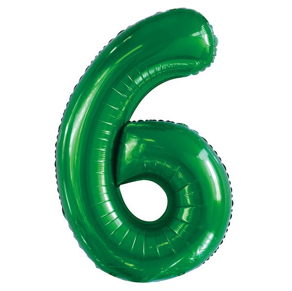 Emerald Green "6" Numeral Foil Balloon (86cm) - The Party Marketplace
