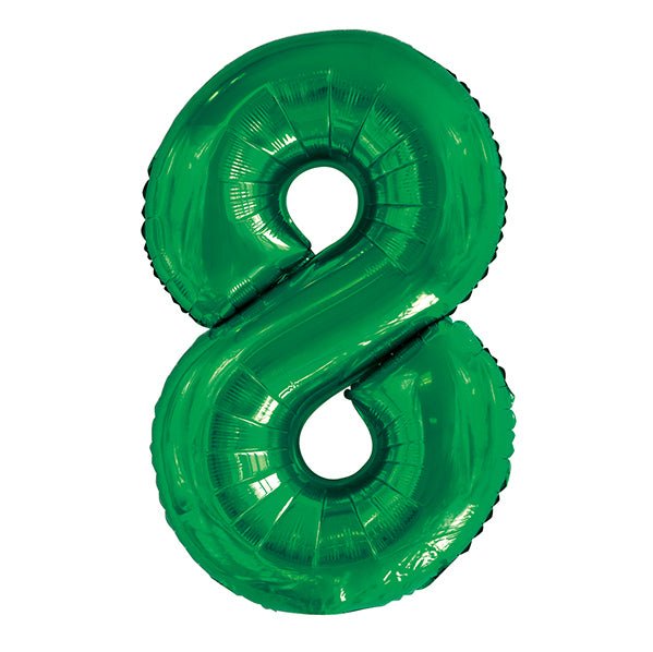 Emerald Green "8" Numeral Foil Balloon (86cm) - The Party Marketplace