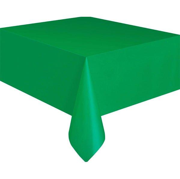 Emerald Green Rectangular Plastic Tablecover 137cm x 274cm - The Party Marketplace