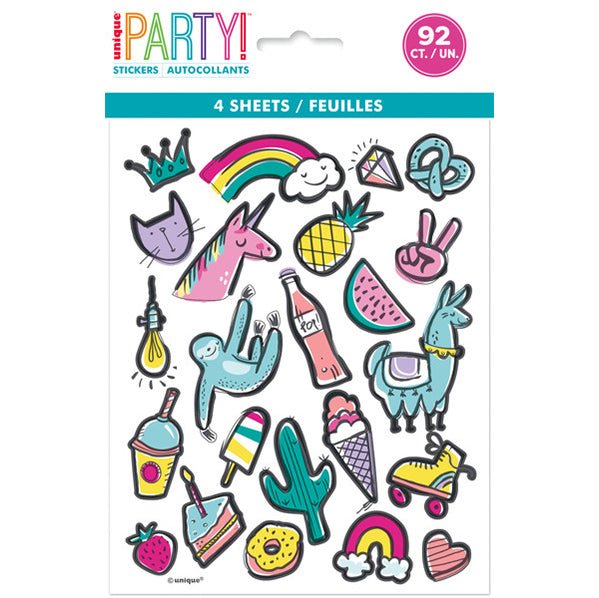 Favourite Things Stickers (4 sheets) - The Party Marketplace