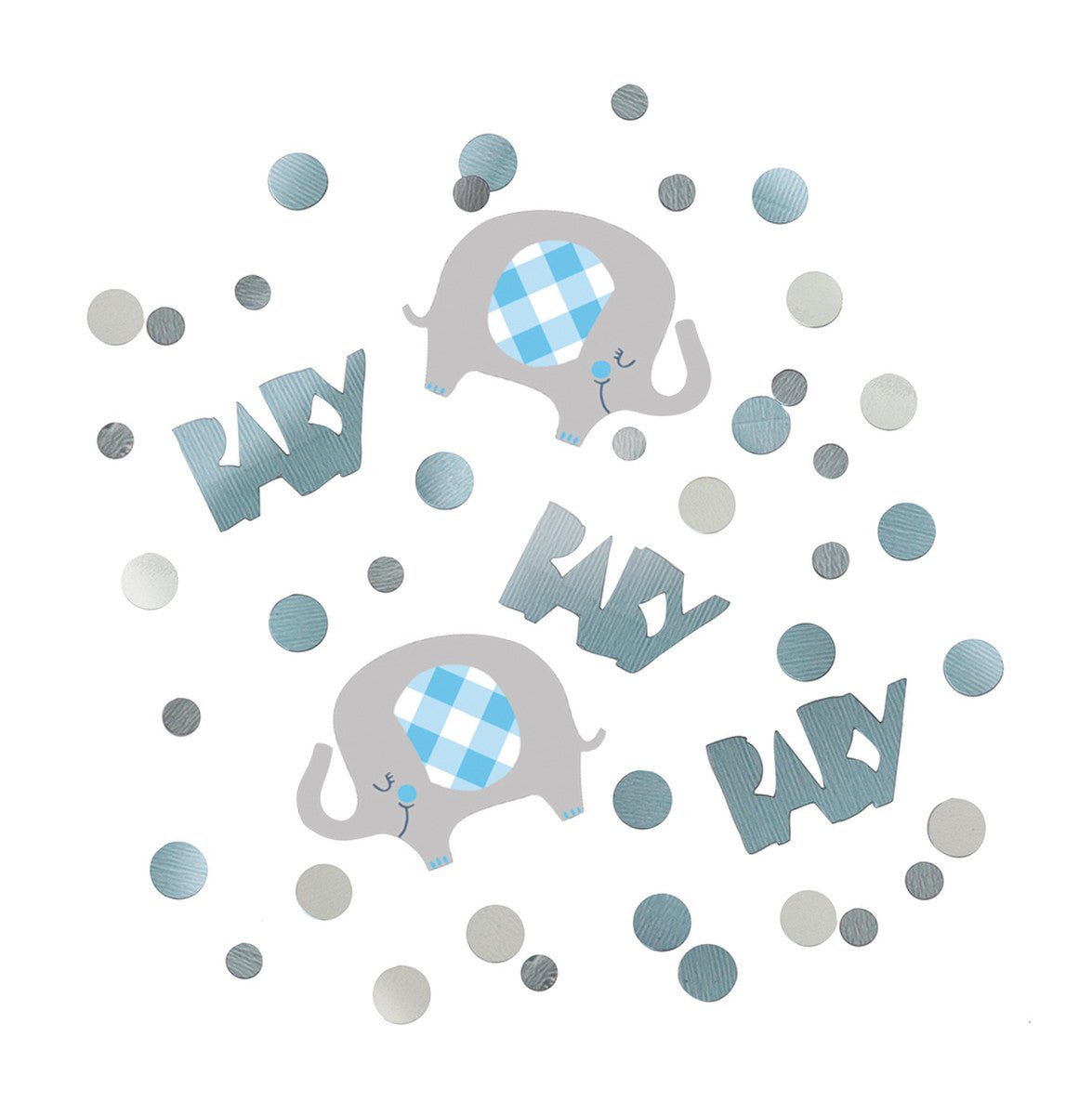 Floral Elephant Baby Shower Blue Confetti (14g) - The Party Marketplace