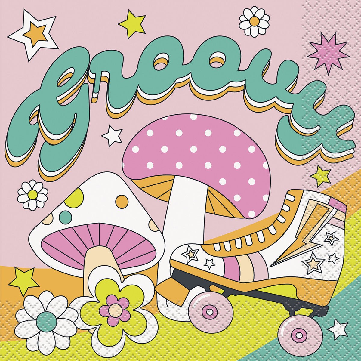 Flower Power "Groovy" Birthday Luncheon Napkins (Pack of 16) - The Party Marketplace