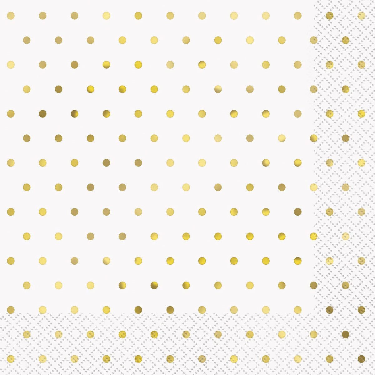 Foil Stamped Mini Dots Gold Luncheon Napkins (Pack of 16) - The Party Marketplace