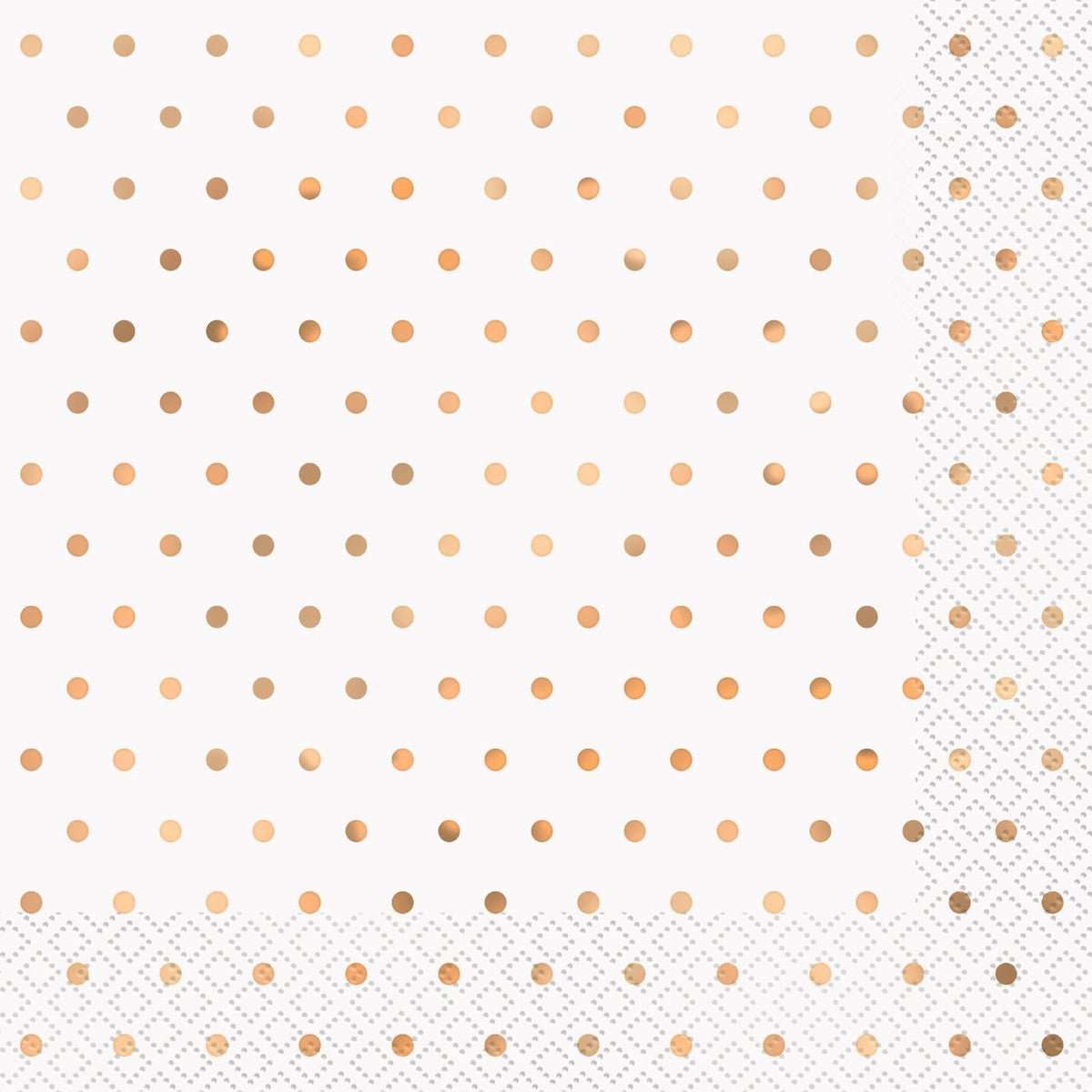Foil Stamped Mini Dots Rose Gold Luncheon Napkins (Pack of 16) - The Party Marketplace