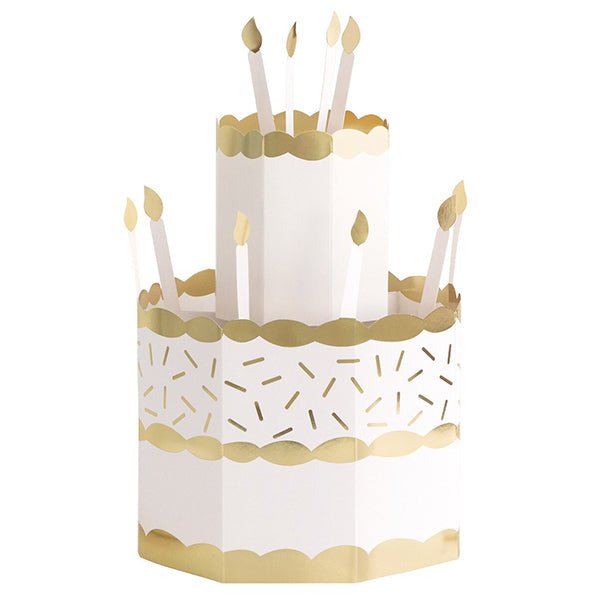 Foil Stamped Popup Cake Shaped Centrepiece Decoration 31cm - The Party Marketplace