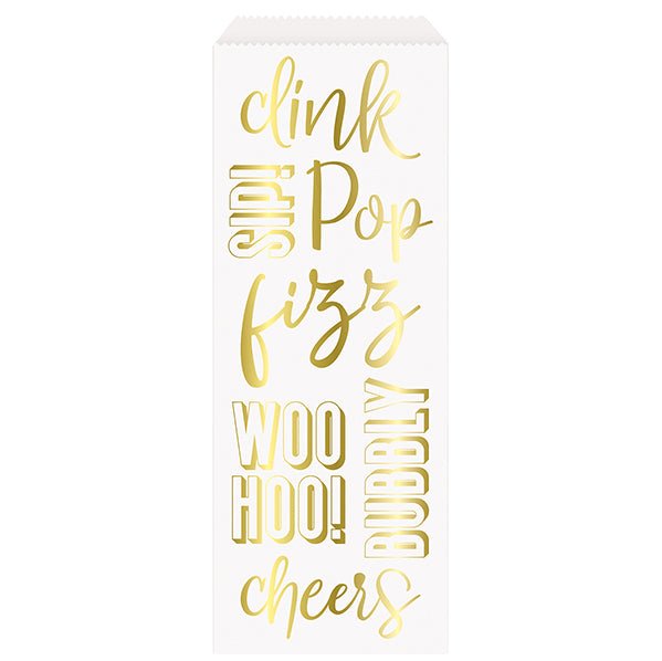 Foil Stamped Wine Bag - "Pop, Fizz, Clink!" (Pack of 3) - The Party Marketplace
